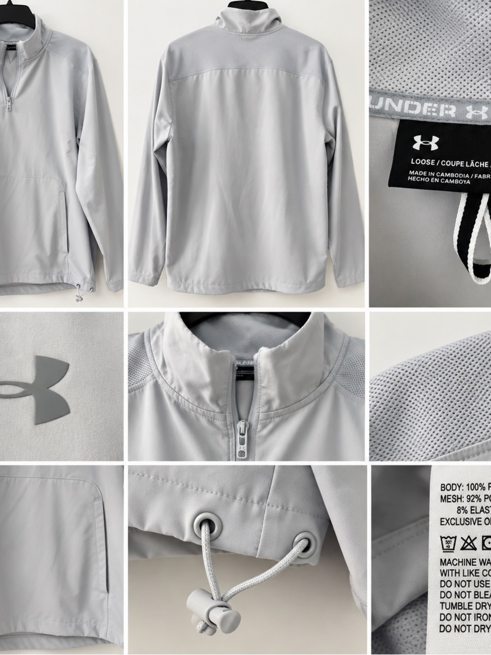 Under Armour Men’s Large Gray 1/4 Zip Performance Pullover